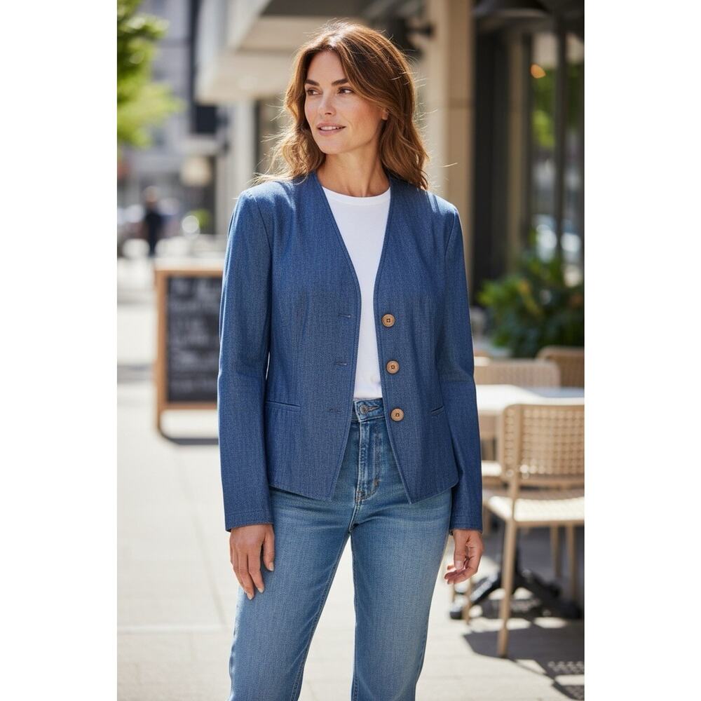 Vintage Guy Laroche Sportswear Pairs Denim Blazer Jacket Size M